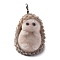 Flocky Animal Resin Pendants, with Platinum Iron Loop, Hedgehog, 23x16x16mm, Hole: 2.5mm