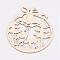 Undyed Wooden Pendants, Flat Round, for Christmas Theme, Antique White, 99x91x3mm, Hole: 3mm