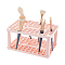 AHANDMAKER Paint Brush Holder, 71 Holes Makeup Brush Holder Organizer Plastic Brush Crate Storage Holder for Artist Paint, Pen, Pencil, Marker, Eyeliner, Cosmetic Brush, Small Tools Organizer, Pink