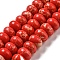 Synthetic Imperial Jasper Dyed Beads Strands, Rondelle, Red, 8~8.5x5~5.5mm, Hole: 1.2mm, about 76~77pcs/strand, 15.20''~15.47