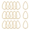 Smooth Surface Alloy Linking Rings, Metal Connector for DIY Jewelry Making, teardrop, Matte Gold Color, 33.5x21x1.5mm
