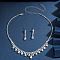 Teardrop Alloy Rhinestone Pendant Necklace & Stud Earring, Crystal, 350mm