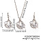 Chic Geometric Brass Rhinestones Earrings & Necklaces for Woemn, Platinum, Flower