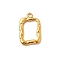 304 Stainless Steel Pendants, Ion Plating(IP), Rectangle Charm, Real 18K Gold Plated, 21x13.5x2.5mm, Hole: 2mm