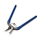 65# Carbon Steel Jewelry Pliers, 0.8mm Small Hole Punch Pliers, Dark Blue, 15x13.2x0.85cm