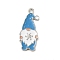 Winter Theme Alloy Enamel Pendants, Platinum, Gnome, 25x11x1.7mm, Hole: 1.8mm