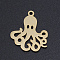 201 Stainless Steel Pendants, Octopus, Hollow, Golden, 20x17.5x1mm, Hole: 1.5mm