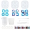 Twelve Constellations Silicone Molds Kits, with Resin Casting Molds, Laser Shining Nail Art Glitter, Measuring Cup, Transparent Plastic Round Stirring Rod, Disposable Latex Finger Cots, Mixed Color, 91x95mm