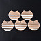 Resin & Wood Pendants, Gap Flat Round, White, 34x37x3mm, Hole: 1.8mm