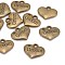 Tibetan Style Alloy Pendant Rhinestone Settings, Wedding Family Charms, Heart with Word Groom, Cadmium Free & Nickel Free & Lead Free, Antique Bronze, 14x16x2.5mm, Hole: 2mm, fit for 1.5mm rhinestone