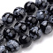 Natural Snowflake Obsidian Beads Strands, Round, 6mm, Hole: 1mm, about 60pcs/strand, 15 inch