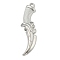 Alloy Pendants, Knife Shape, Platinum, 54.5x19.5x4.5mm, Hole: 2.5x3mm