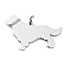 Non-Tarnish 304 Stainless Steel Pendants, with Jump Ring and Glitter, Stamping Blank Tag, Dog Charm, Stainless Steel Color, 21.5x33x1mm, Hole: 4mm
