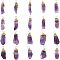 FINGERINSPIRE 20 Pcs Natural Amethyst Crystal Pendant Gold Plated Wire Wrapped Amethyst Crystal Gemstone Pendant without Chain Irregular Natural Gemstone Pendant for Necklaces Earrings Jewelry Making