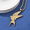304 Stainless Steel Dove Bird Pendant Necklaces for Men, Real 18K Gold Plated, 17.99 inch(45.7cm)