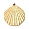 Ion Plating(IP) 304 Stainless Steel Pendants, Shell Shape Charm, Golden, 20.5x17.5x1.8mm, Hole: 1.5mm