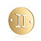 201 Stainless Steel Links connectors, Flat Round with Constellation, Golden, Gemini, 12x0.8mm, Hole: 0.8mm