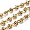 Ion Plating(IP) 304 Stainless Steel knot Link Chains, Unwelded, Real 18K Gold Plated, 11x6.5x1.4mm