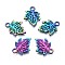 Autumn Theme Alloy Pendants, Cadmium Free & Nickel Free & Lead Free, Maple Leaf, Rainbow Color, 15.5x11.5x1mm, Hole: 1.8mm
