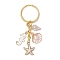 Alloy Enamel Keychain, with Iron Rings, Ocean Theme, White, 68mm