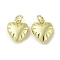 Rack Plating Brass Pendants, with Jump Ring, Cadmium Free & Lead Free, Long-Lasting Plated, Heart Charms, Real 18K Gold Plated, 12.5x10.5x4.5mm, Hole: 3mm