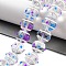 Glass with Enamel Beads Strands, Hand Drawn Beads, Round, Blue Violet, 12mm, Hole: 1.5mm, about 30pcs/strand, 13.58''(34.5cm)