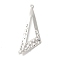 Brass Pendant, Lead Free & Cadmium Free, Triangle, 925 Sterling Silver Plated, 37.5x12x1mm, Hole: 1.4mm