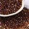 Spray Painted Glass Seed Beads, Peanut, Dark Goldenrod, 4~5x2~2.5x2~2.5mm, Hole: 0.8~0.9mm, about 8500pcs/pound