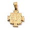PVD Vacuum Plating 201 Stainless Steel Pendants, Cross with Cssml Ndsmd Cross God Father Religious Christianity, Golden, 18x15x2mm, Hole: 5x3mm