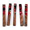 Transparent Resin & Walnut Wood Big Pendants, with Gold Foil, Rectangle Charms, FireBrick, 40x5x4mm, Hole: 2mm
