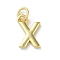 Rack Plating Brass Charms, Cadmium Free & Lead Free, Long-Lasting Plated, Real 18K Gold Plated, Letter X, 12x8x1.5mm, Hole: 3.2mm