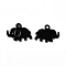 Spray Painted 201 Stainless Steel Charms, Elephant Charm, Black, 9x12x0.5mm, Hole: 1.2mm