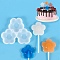 Flower Shape Food Grade Silicone Lollipop Molds, Fondant Molds, for DIY Edible Cake Topper, Chocolate, Candy, UV Resin & Epoxy Resin Jewelry Making, White, 83x98x6.5mm, Inner Diameter: 44x41mm, Fit for 2mm Stick