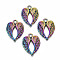 Rainbow Color Alloy Pendants, Cadmium Free & Lead Free, Wing, 21.5x17x2mm, Hole: 1.8mm