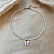 Imitation Pearl Beaded Pendant Necklaces, Alloy Jewelry for Women, Butterfly, 17.72 inch(45cm)