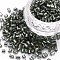 8/0 Glass Bugle Beads, Silver Lined, Gray, 2.5~3x2.5mm, Hole: 1mm, about 15000pcs/pound