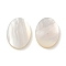 Natural White Shell Cabochons, Flat Oval, WhiteSmoke, 15.5x11.5x2mm