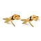 Ion Plating(IP) 304 Stainless Steel 3D Dragonfly Stud Earrings, Golden, 9x11mm