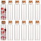 Glass Bottle, with Cork Plug, Wishing Bottle, Column, Clear, 2.2x6.5cm, Capacity: 15ml(0.51fl. oz), 12 sets/box