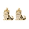 Brass Micro Pave Cubic Zirconia Pendants, Cadmium Free & Nickel Free & Lead Free, Real 18K Gold Plated, Dog, Colorful, 20x19.5x2mm, Hole: 4.5x3.5mm