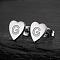 Heart 201 Stainless Steel Stud Earrings, Stainless Steel Color, Letter G, 10x10mm