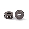 Brass Micro Pave Cubic Zirconia Beads, Column, Lead Free & Cadmium Free, Gunmetal, 7x3.5mm, Hole: 3mm