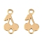 Ion Plating(IP) 304 Stainless Steel Fruit Links, Cherry Connector Charms, Golden, 13x8x1mm, Hole: 1.6mm