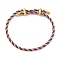 Adjustable Polyester Cord Braided Bracelets, Long-Lasting Plated, Red, Inner Diameter: 2-5/8~3-1/8 inch(6.7~7.8cm)