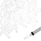 BENECREAT 60pcs Syringe Tip Caps, White Syringe Caps Plastic Lid Protectors for Lock Syringe Tip Opener Dispenser Portable Sealing Clean