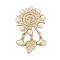 Conch Alloy Brooches for Backpack Clothes, with Plastic Pearl, Golden, 56.5x33.5mm