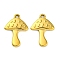 Ion Plating(IP) 304 Stainless Steel Pendants, Mushroom Charm, Real 18K Gold Plated, 17.5x12x1.5mm, Hole: 1.4mm