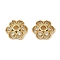 Brass Micro Pave Clear Cubic Zirconia Bead Caps, Cadmium Free & Nickel Free & Lead Free, Flower, Real 18K Gold Plated, 9.5x9.5x3mm, Hole: 1.8mm