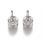 Tarnish Resistant 201 Stainless Steel Pendant Rhinestone Settings, For Pointed Back Rivoli Rhinestone, Cone, Stainless Steel Color, Fit for 3mm Rhinestone, 7x4x3mm, Hole: 1.6mm