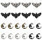 20Pcs 5 Style Alloy Pendants Sets, Moth & Moon with Skull, Mixed Color, 26~27x23.5~43x1.5~4mm, Hole: 1.6~2.3mm, 4pcs/style